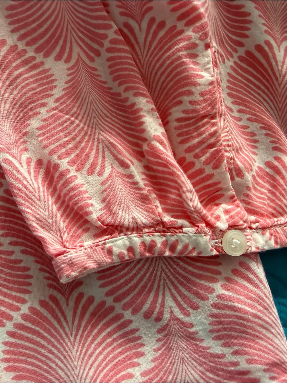 Talbots Pink and White Patterned Button-Front Tunic - Picture 6 of 13